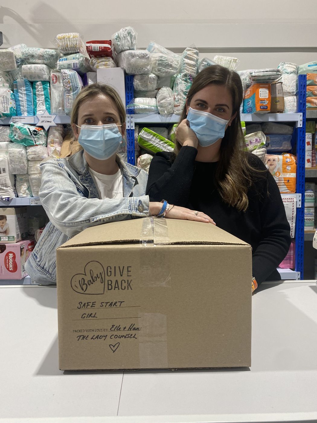 Packing a donation box for Baby Give Back
